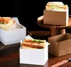 Sandwich Kraft Paper Dikke Toast Pack Breakfast Packaging Box Hamburger Vet Vet Paper Trade Geschenkomschakeling