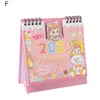 Opvouwbare delicate decoratieve desktop -briefpapier roze serie staande flip 2023 kalendertafel kalenderschoolbenodigdheden