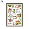 Christmas Village Counted Printed Cross Stitch Set 14CT 11CT White Fabric Needlework DIY Hand Embroidery Kit Home Decor Gifts