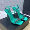 Últimas mulheres Crystal Gemstone Steletto Dress Shoes Sapatos de Plateau Designer de saltos altos
