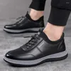 Casual Shoes Leisure Sports Leather For Men In Autumn 2024 Breathable Walking Low Cut Soft Sole Surface Anti Slip Board