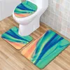 Badmatten Gradientenstil Mat Bad Toilettensitz Sitzkissen Wohnkultur Teppich Set Anti-Rutschfuß Teppich absorbierender Boden