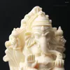 装飾的な置物ヒンドゥー教のガネーシャ彫像アイボリーナッツエレファントブッダラッキーホームオフィスの装飾品