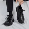 Casual Shoes Men's Fashion Leather Anti-slip Black Breathable Business Lace-up 39-44#