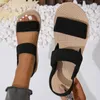 Dress Shoes 2024 Women's Fashion Trend Anti-slip Wear-resistant Pure Black Belt Soft Soled High-heeled Sandals