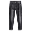 Jeans de créateurs de jeans masculins pour hommes luxueux léger édition coréenne épais et pantalon noir slim slim fit bleu et noir mu6f