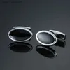 Cuff Liens de haute qualité Classic Luxury Black Ellipse Custom ENAMEL MENS CUFFINK MALON FRENS FRENCH TIFF