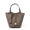 Leather Genuine Bucket Bag Versatile Classic Vegetable Basket Top Layer Cowhide Womens 2024 Portable