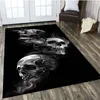 Schwarzer Schädel Horror Home Wohnzimmer Teppiche Eingangs Teppichtürmatte Nicht rutschende universelle Flur Schlafzimmer Badezimmer Küche Bodenmatte