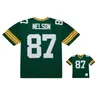 Gestikte voetbalshirts 87 Jordy Nelson 2010 Mesh Legacy Retro Classics Jersey Men Women Youth S-6XL