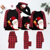 Santa Claus Print Christmas Family Matching Outfits Xmas Blouse Tops And Pants Christmas Pajamas Pijamas Navidad Para Familias