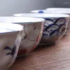 Bowls FANCITY Song Blue And White Soup Bowl Home Large Size Korean Japanese Style Retro Attapulgite Creative Personality Salad Noodle