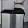 Cesti di rifiuti Allon Touchless Cash Ban e riciclare il bidone in acciaio inossidabile Dual-Compartment (8 Al ciascuno) Cucina ricicla e arbae L49