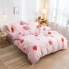 Bedding Sets Solid Color Fruit Strawberry Printed Bed Cover Set Duvet Adult Child Sheet Pillowcase Comforter