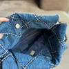 Denim Çöp Çanta Tasarımcısı Kadın Omuz Torbası Gümüş Donanım Lüks El Çantası Para Matelasse Zincir Crossbody Alışveriş