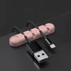 Organizzatore del cavo in silicone Cavo USB Gestione avvolgitore 4 Clip slot Porta del cavo per il desktop Organizzatore del filo per cuffie mouse.