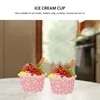 Disposable Cups Straws 50 Pcs Ice Cream Food Containers Lids Dessert Paper Salad Bowl Jelly Glasses For Desserts