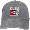 Ball Caps Flag Cuba Patria Y vida - Capeur libre Adulte Adult Adjustable Classic Washed Casquette Denim Chapeau pour extérieur