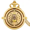 Montres de poche Gold Sandglass Decor Quartz Collier analogique montre des étoiles creux d'étoiles suspendues modernes