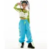 2023 Disfraces de baile de jazz para niños Vestibles blancos Pantalones sueltos de ropa Kpop para niñas Hip Hop Hop Dance Streetwear DN13853