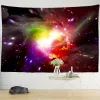 Lahasbja Galaxy Tapestry Blue Starry Sky Tapestry Universe espace tapestries mur suspendu étoiles mystérieuses étoiles pour dortoir