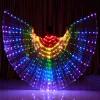 LED LUMINESCENT FÄRGKAIK Vuxna barn dansare Lysande fjäril Wings Party Stage Performance Glow Belly Dance Photo Prop