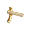 2pcs Brass Gold Latched Micro Pave CZ Изогнутая проставка для проставки для бусинки для колье в браслете