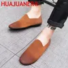 Lässige Schuhe Männer sommer atmungsfreie leichte Fahren Freizeit Low Top Walk Lederlaafer Wildleder Britischer Stil