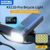 Natfire 12 LED LUZ DE LED 4800 LUMEN USB C Recarregável de alumínio MTB Luz de bicicleta 10000mAh