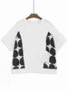 Dames t shirts mode dot geprinte t-shirt drie-d pocket patchwork batwing mouw contrast kleur losse tees lente 2024 tide xx22