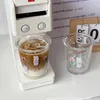 ワイングラス韓国のリードガラスカップかわいい漫画チューリップコーヒーマグカフェコールドブリューーブレックファーストミルクカップ300mlを飲む