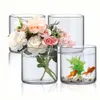 Стеклянный цилиндр ваза объемные высокие плавучивые подсвечники центральные вазы прозрачная цветочная ваза для домашней свадебной вечеринки декор событий