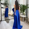 Festklänningar Solros Blå båge Stropplös sjöjungfru Formell aftonklänning 2024 Slim Backless Satin Floor Length High-End Custom Prom-klänningar
