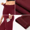 Lu allineare pantalone allineamento di limone gamberi invernali foderato invernale alte vita che corre in giro per i collant morbidi morbidi termici caldi pantaloni da yoga caldi con