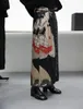 Spódnice 2000s y2k vintage harajuku czarny druk Kobiety gotyckie japońskie krawat bar barb a-line długa spódnica streetwear high talia Koreańska