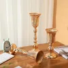 Candele per le candele Decorazione del tavolo di ferro Cangolare supporto chic per matrimoni Golden Lantern