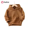 Patpat Kleinkind Junge/Mädchen Feste Farbe Strukturierte Hoodie Sweatshirt