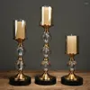 Candle Holders Aesthetic Crystal Holder Glass Transparent Pillar Interior Luxury Nordic Vase Decoration Mariage Room Decor