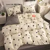 Polka dot beddengoed set Noordse stijl groeide lakens polyester quilt covers voor meisjes kinderen volwassenen enkele dubbele volledige grootte