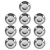 Plates 10 Pcs Stainless Steel Plate Round Cake Pan Dessert Dishes Sauce Sushi Spice Appetizer Serving Gear Plata Dishgun