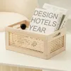 Mifuny Woven Storage Baskets Solid Wooden Frame Hollow Bamboo Desktop Organizer Toys Books Fruit Wooden Household Storage Boxes