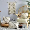 Kussenlinnen deksel 45x45cm/30x50cm Beige Boho -stijl Tasles voor thuisdecoratie Neturale woonkamer slaapkamer