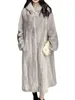 Futro damskie 2024 Moda Wysokiej jakości luźna imitacja Norek długi płaszcz zimowy termiczny luksusowy faux kurtka 19f3835