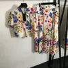Robes de chemise à imprimé classique Fashion Tops à cou de couches d'été