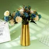 Vases Flower Vase Glossy DIY Cone Shape Dining Table Golden Stainless Steel Household Supplies