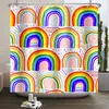 Regenbogen farbenfrohe Boho -Duschvorhang wasserdichte Polyester Stoff Bad Vorhänge mit Haken für Badezimmer Wohnkultur