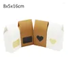 Present Wrap 20/50pcs Kraft Paper Party/Wedding Bags Cake/Chocolates/Candy Packing Stand Up Food Clear PVC Window Candy Box