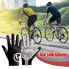 Ice Silk Riding Gloves Anti Slip Full Finger Road Mountain Bike Gloves Breattable Sol-Bosatt Bekväm för vuxna Kvinnor Män