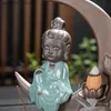 Sztuka i rzemiosło Księżyc Ceramiczne luzierze luzierzy Monk Buddha Backflow Burner Burner Lucky Home Decktop Ornament L49