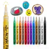 1 PCS 0,7 mm Marcador de caneta marcadora Multicolor MultiColor Wood Glass Graffiti Gooka Body Pintura Lápis Stationery Art Color School